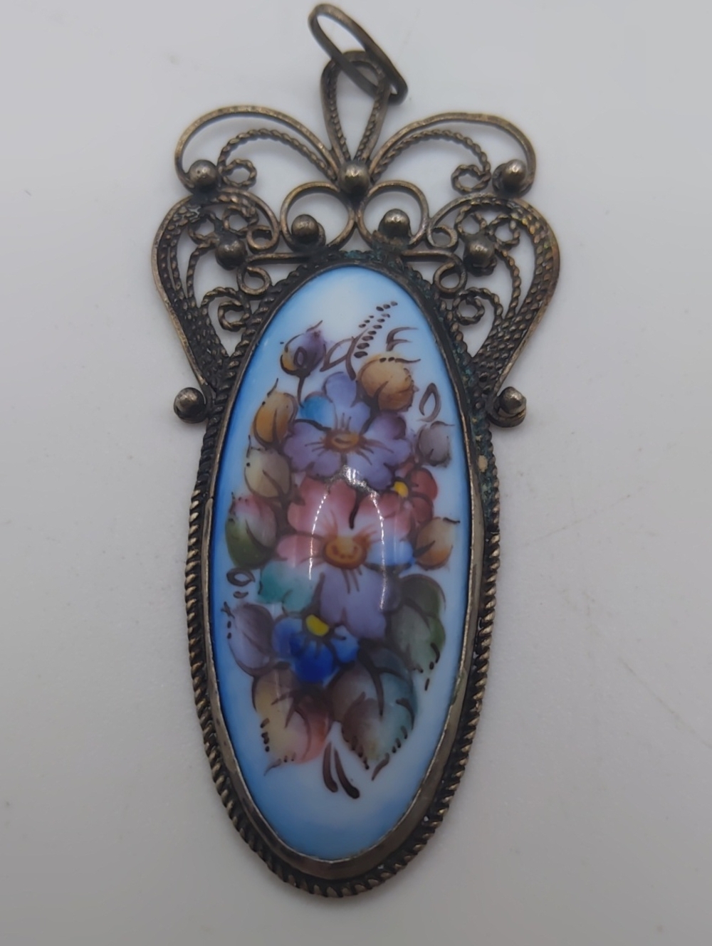 Rostov Finift Pendant Vintage - Picture 4 of 6